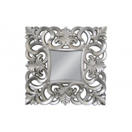 Eleganckie lustro srebrna rama 76x76 
