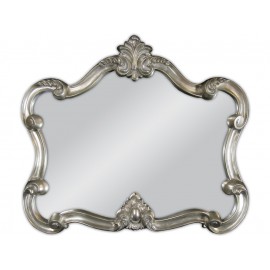 Eleganckie ozdobne lustro w srebrnej ramie 92x109cm 