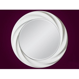 Ozdobne okrągłe lustro białe 80x80cm 