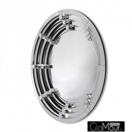 Selene - okrągłe nowoczesne lustro dekoracyjne w ramie lustrzanej