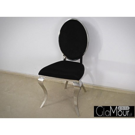 Eleganckie krzesło do salonu tkanina czarna