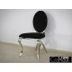 Eleganckie krzesło do salonu tkanina czarna