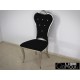 Stylowe krzesło do pokoju tkanina czarna