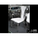 Krzesło do salonu tkanina srebrna