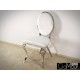 Eleganckie krzesło do salonu tkanina biała