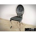 Eleganckie krzesło do salonu tkanina grafitowa