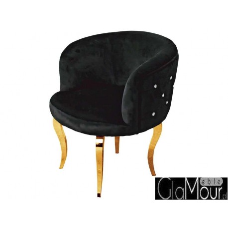 Elegancki fotel czrno-złoty do salonu 60x60x72cm FC39