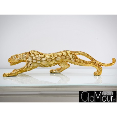 Złota figura geparda 98x20x13cm 1013