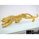 Złota figura geparda 76x15x21cm 1012