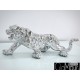 Figura tygrysa w odcieniu srebrnym 77x22x28cm 1086