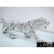 Figura tygrysa w odcieniu srebrnym 77x22x28cm 1086
