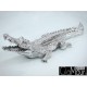 Srebrna figura krokodyl 87x30x22 2053