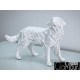 Biała figura psa golden retrievera 54x44x24cm A020