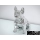 Figura pies buldog francuski w srebrnym kolorze 43x42x22cm A258