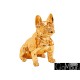 Figura pies buldog francuski w złotym kolorze 43x42x22cm A258
