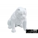 Biała figura siedzącego psa 51x42x30cm A259