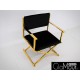 Elegancki fotelik w kolorze czarno-złotym 64x56x83cm FC43 