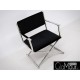 Elegancki fotelik w kolorze czarno-srebrnym 64x56x83cm FC43