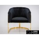Elegancki fotelik w kolorze czarno-złotym 86x65x92cm FC40
