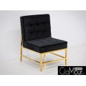 Elegancki fotelik w kolorze czarno-złotym 75x68x95cm FC41