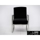 Elegancki fotelik w kolorze czarno-srebrnym 86x65x92cm FC42