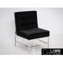 Elegancki fotelik w kolorze czarno-srebrnym 75x68x95cm FC41
