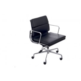 Fotel biurowy CH2171T czarna skóra chrom