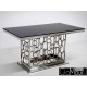 Stół srebrno czarny 150x90x80cm TH522