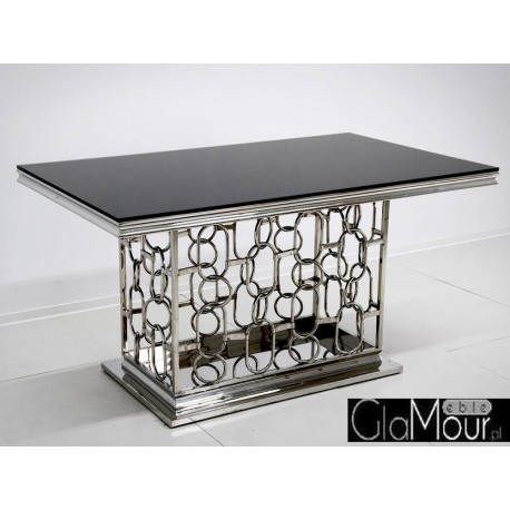 Stół srebrno czarny 200x100x80cm TH522-1
