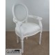 Fotel biały z podłokietnikami GLAMOUR