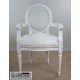 Fotel Glamour 028 - Biały z podłokietnikami