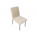 Tapicerowane beżowe pikowane krzesło do salonu wysokość 90 cm N6278
