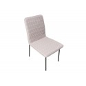 Tapicerowane szare pikowane krzesło do salonu wysokość 90 cm N6278