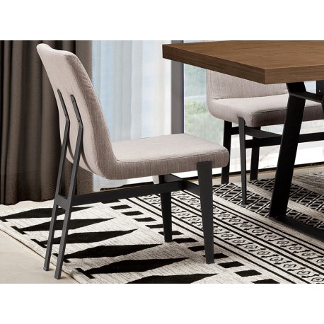Nowoczesne krzesło jasno-szara tkanina 46 x 64 x 86 cm N-6273