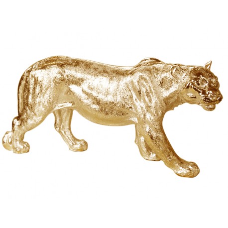 Złota figura lwicy 78 x 16 x 36 cm A453-G