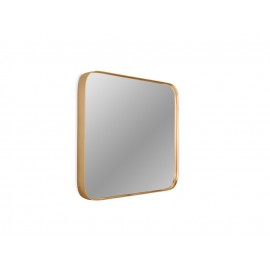 Kwadratowe zaokrąglone lustro w złotej oprawie 40,5 x 40,5 cm 16F-571