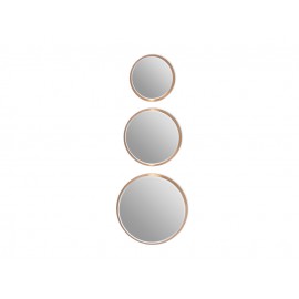 Komplet 3 okrągłych luster w złotej oprawie INDEX: 12F-361 złoty