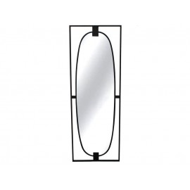 Owalne lustro w stalowej czarnej ramie loft 43 x 120 x 2 cm TOYJ19-386