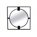 Okrągłe lustro w stalowej czarnej ramie loft Ø 50 x 2 cm TOYJ19-385