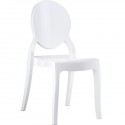 Elizabeth krzesło biały połysk z poliwęglanu
