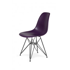 Krzesło DSR BLACK fioletowa purpura.39 - podstawa metalowa czarna
