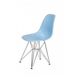Krzesło DSR SILVER błękitny.11 - podstawa metalowa chromowana