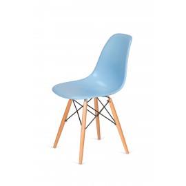 Krzesło DSW WOOD błękitne.11 - podstawa drewniana bukowa