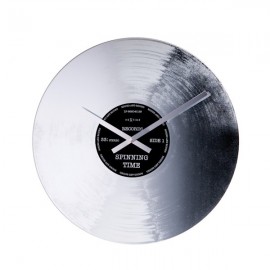 NeXtime Silver Record zegar ścienny 8117