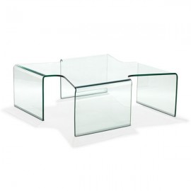 Stolik szklany AXENTA transparentny - szkło 12 mm.