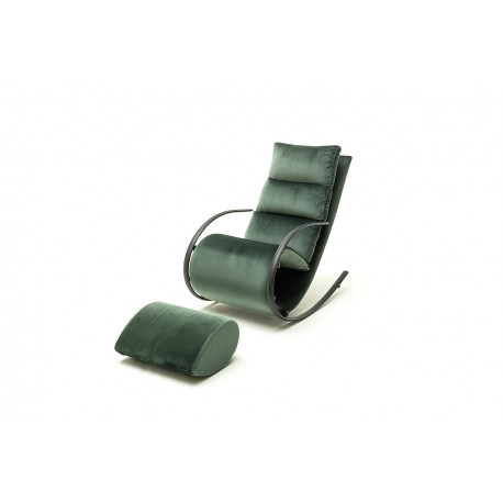 Stylowy fotel relaksacyjny York tkanina butelkowa zieleń