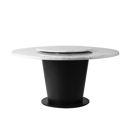Okrągły marmurowy stół z obrotowym mniejszym blatem 150x75 cm D15
