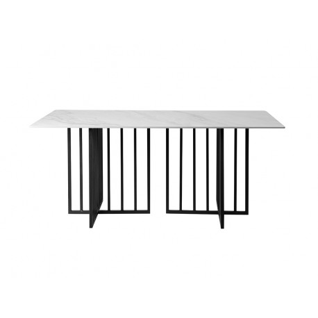 Designerski stół szary marmurowy błyszczący blat 180x90x75 cm D14