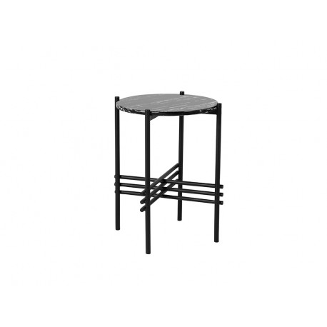Czarny stolik z marmurowym blatem 44,5x56 cm T032B