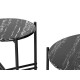 Czarny stolik z marmurowym blatem 79x39 cm T032A